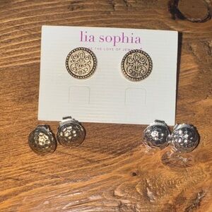 Lia Sophia Gold and Silver Earrings
